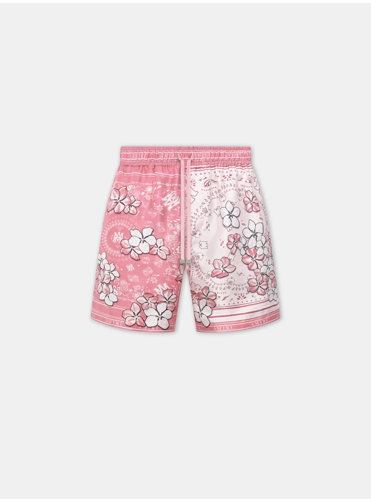 Amiri BANDANA FLORAL SHORT - FLAMINGO PINK