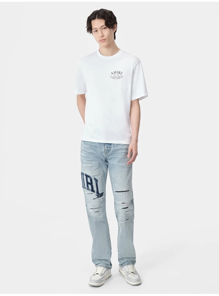 Amiri VARSITY LOGO REPAIR STRAIGHT - Perfect Indigo