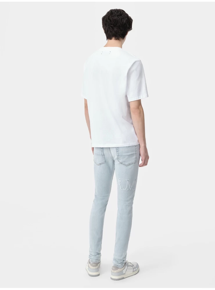 Amiri Bandana Jacquard Logotyp Jean - Sky Indigo