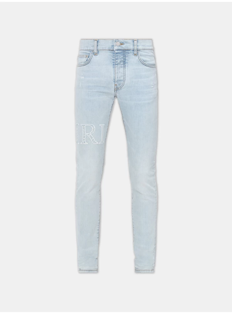 Amiri Bandana Jacquard Logotyp Jean - Sky Indigo