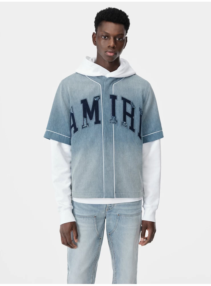 Amiri AMIRI SUNFADED BASEBALL SHIRT - Perfect Indigo