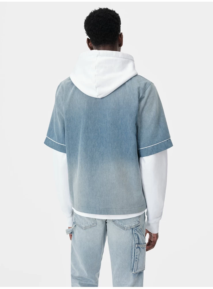 Amiri AMIRI SUNFADED BASEBALL SHIRT - Perfect Indigo