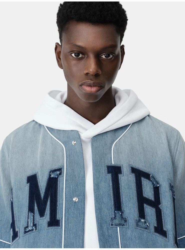 Amiri AMIRI SUNFADED BASEBALL SHIRT - Perfect Indigo