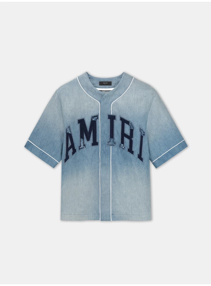 Amiri AMIRI SUNFADED BASEBALL SHIRT - Perfect Indigo