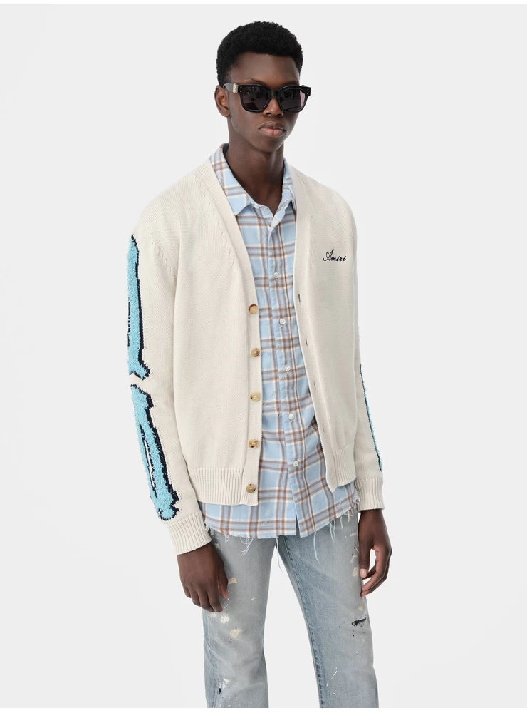 Amiri BONES CARDIGAN - Birch