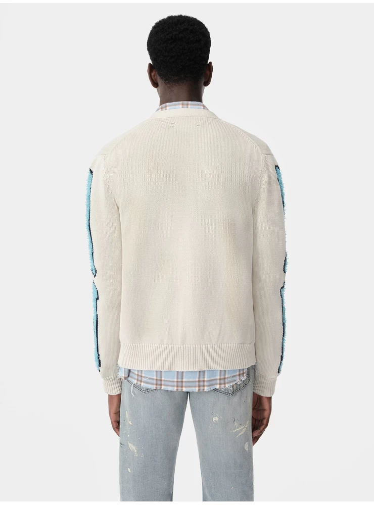 Amiri BONES CARDIGAN - Birch