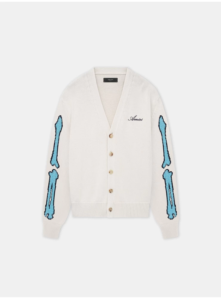 Amiri BONES CARDIGAN - Birch
