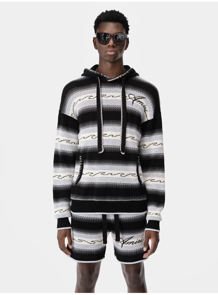 Amiri AMRI WAVE BAJA STRIPE HOODIE - Black