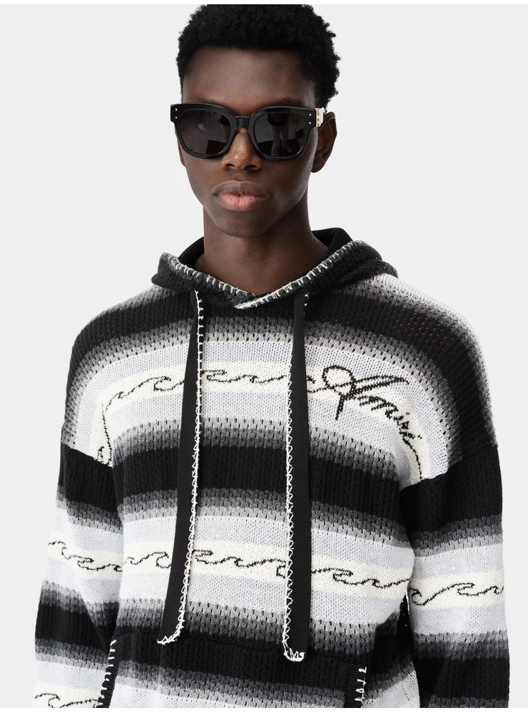 Amiri AMRI WAVE BAJA STRIPE HOODIE - Black