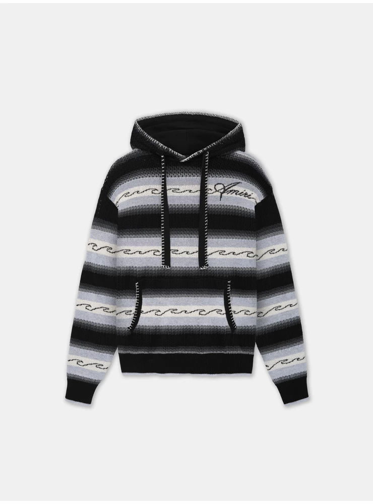 Amiri AMRI WAVE BAJA STRIPE HOODIE - Black