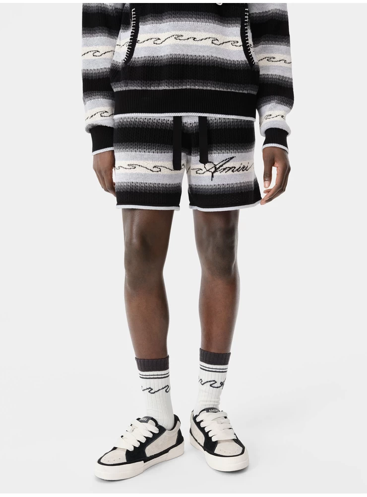 Amiri AMIRI WAVE BAJA STRIPE SHORT - Black