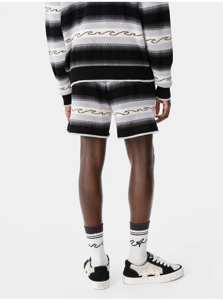 Amiri AMIRI WAVE BAJA STRIPE SHORT - Black