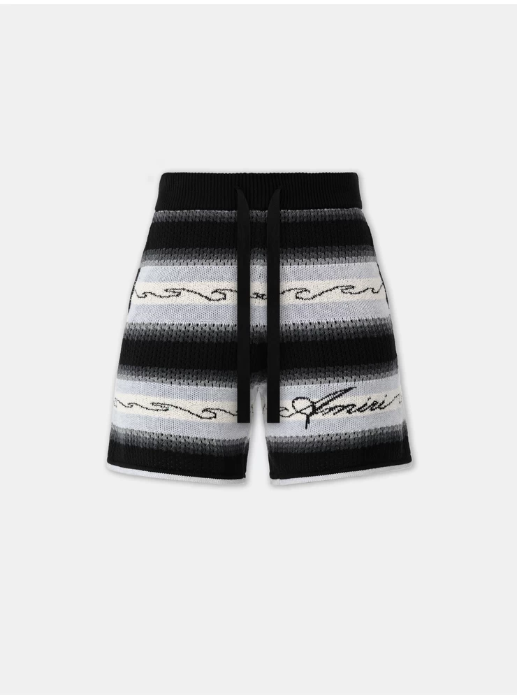 Amiri AMIRI WAVE BAJA STRIPE SHORT - Black