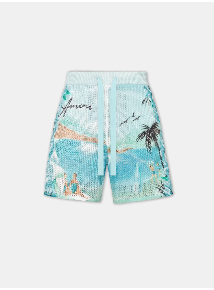 Amiri AMIRI PARADISE CROCHET SHORT - Cerulean