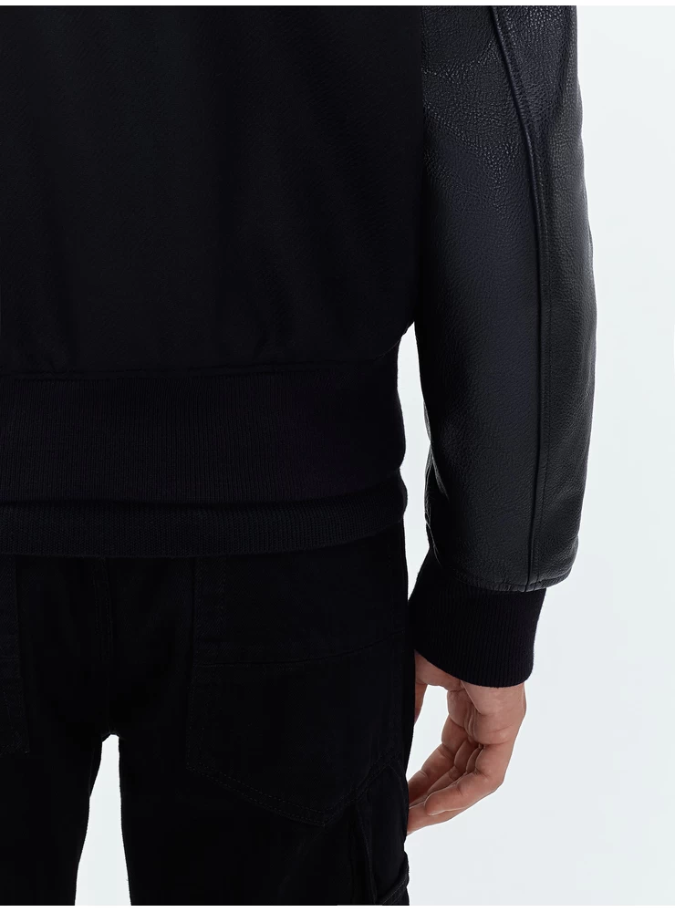 Amiri AMIRI STAGGERED VARSITY JACKET - Black