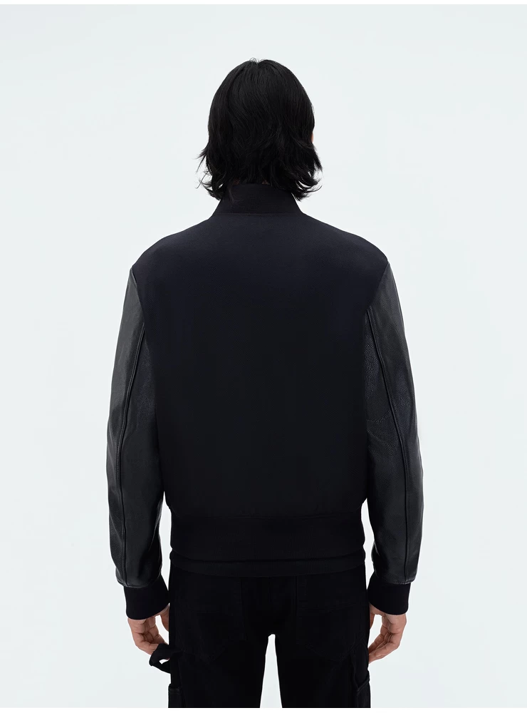 Amiri AMIRI STAGGERED VARSITY JACKET - Black