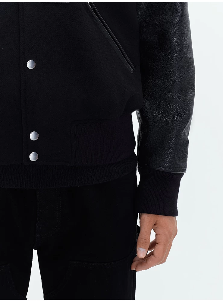 Amiri AMIRI STAGGERED VARSITY JACKET - Black