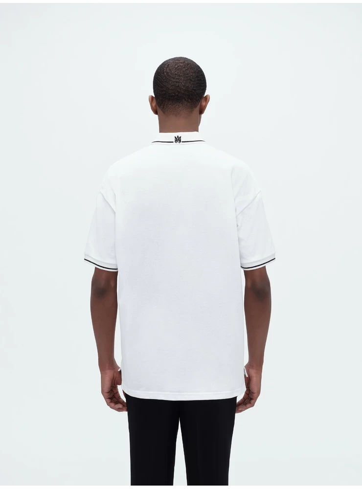 Amiri AMIRI ARTS DISTRICT PIQUE POLO - WHITE
