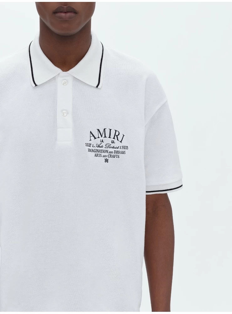 Amiri AMIRI ARTS DISTRICT PIQUE POLO - WHITE