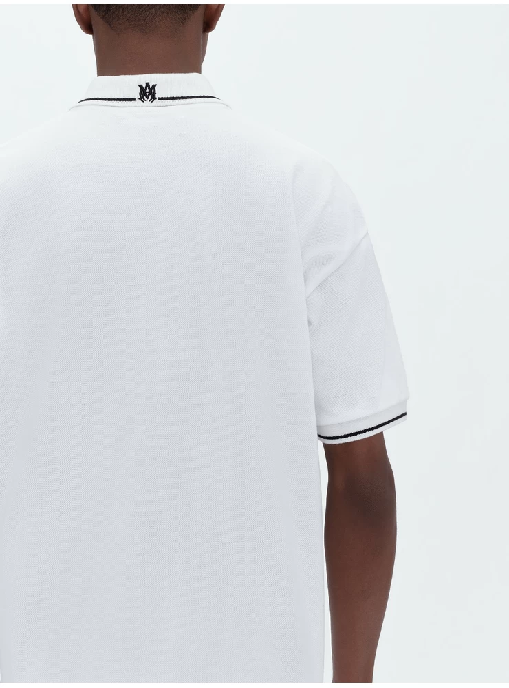 Amiri AMIRI ARTS DISTRICT PIQUE POLO - WHITE