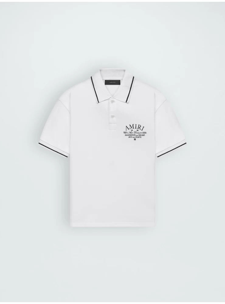 Amiri AMIRI ARTS DISTRICT PIQUE POLO - WHITE