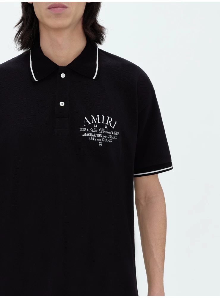 Amiri AMIRI ARTS DISTRICT PIQUE POLO - BLACK