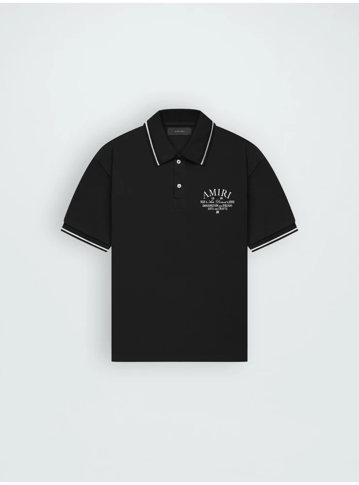 Amiri AMIRI ARTS DISTRICT PIQUE POLO - BLACK