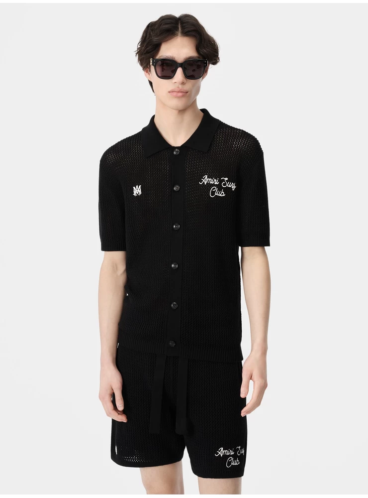Amiri AMIRI SURF CLUB CROTCHET POLO - Black