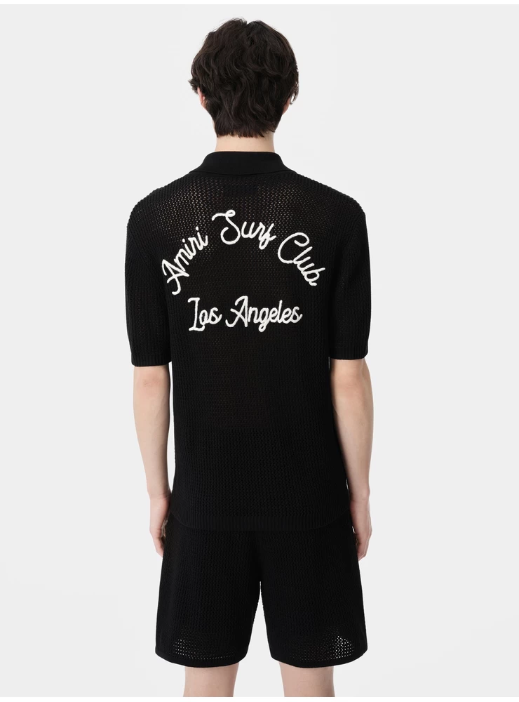 Amiri AMIRI SURF CLUB CROTCHET POLO - Black