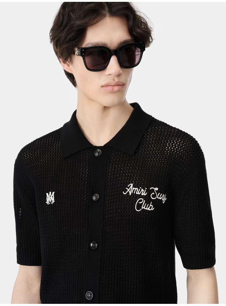 Amiri AMIRI SURF CLUB CROTCHET POLO - Black