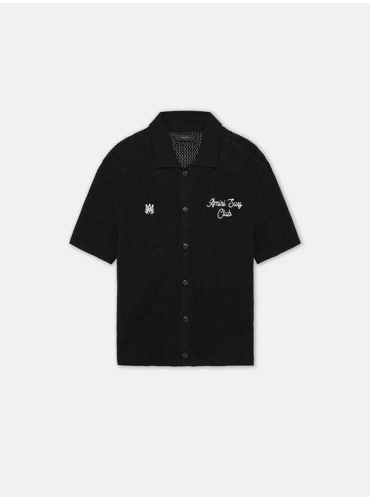 Amiri AMIRI SURF CLUB CROTCHET POLO - Black
