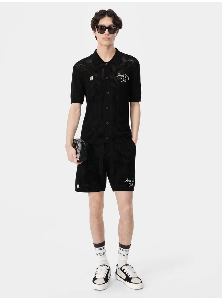 Amiri AMIRI SURF CLUB CROTCHET POLO - Black