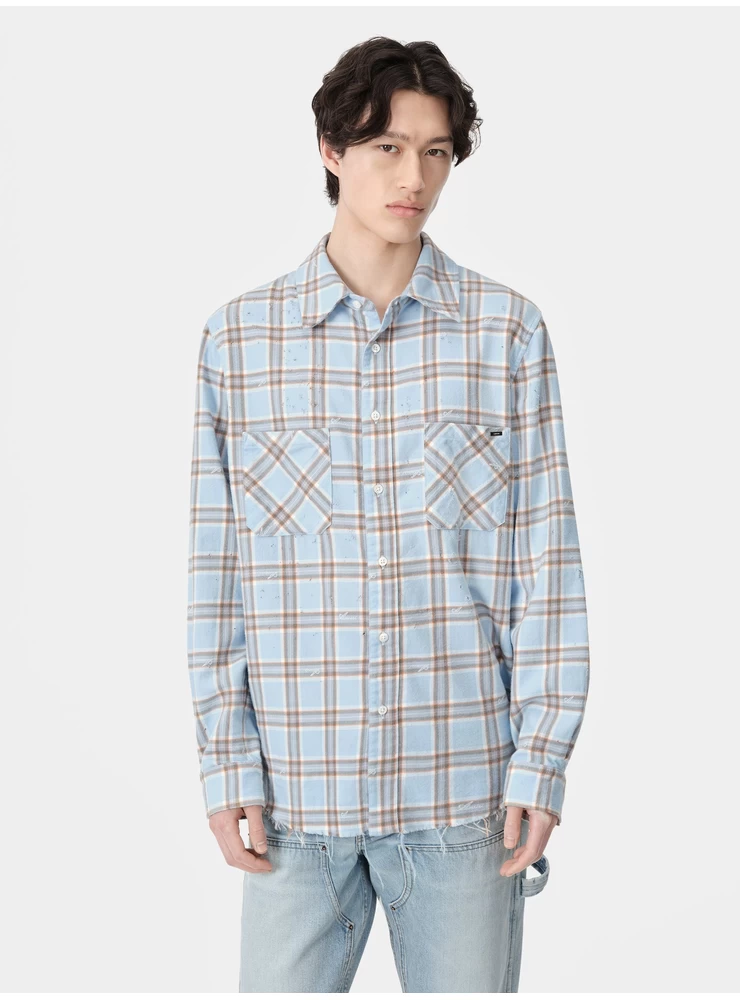 アミリ アミリ ショットガン フランネル - シーブルー