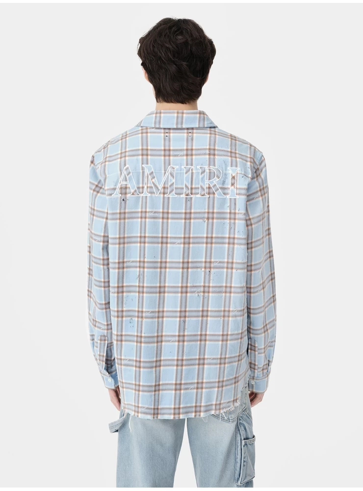 アミリ アミリ ショットガン フランネル - シーブルー