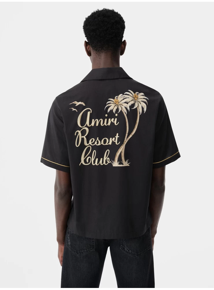 Amiri RESORT CLUB EMBROIDERED SHIRT - Black