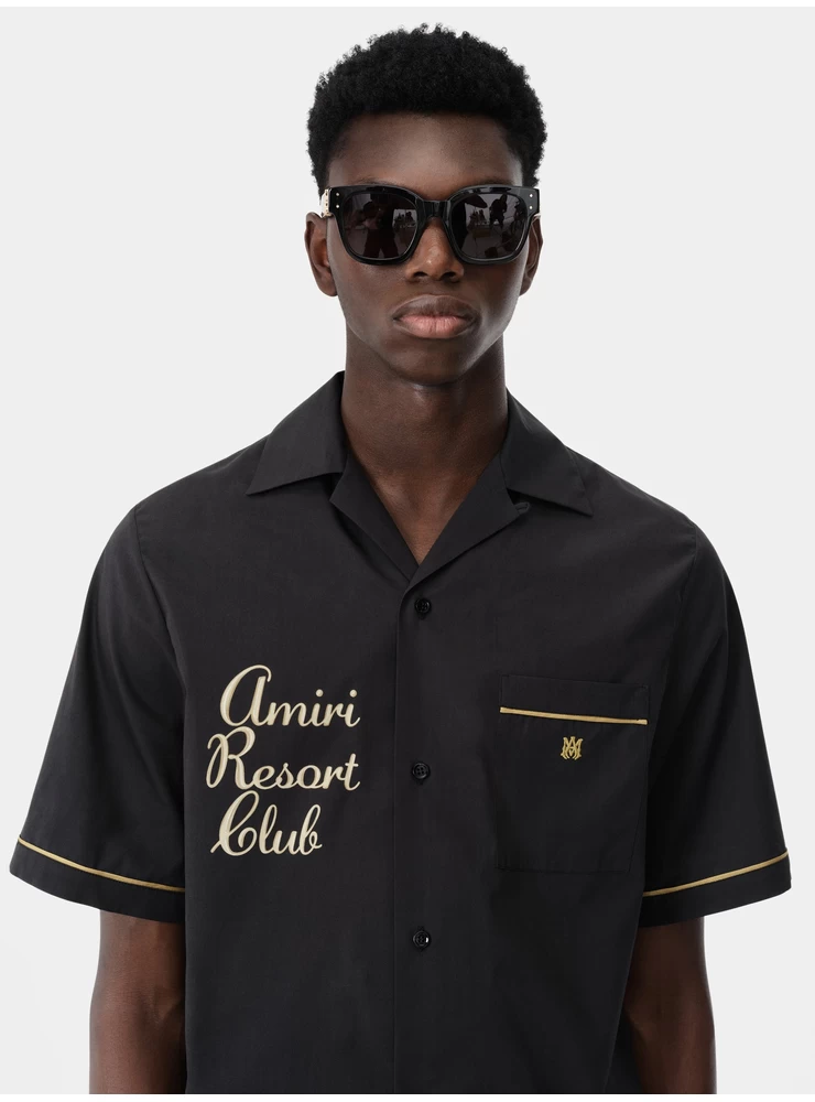 Amiri RESORT CLUB EMBROIDERED SHIRT - Black