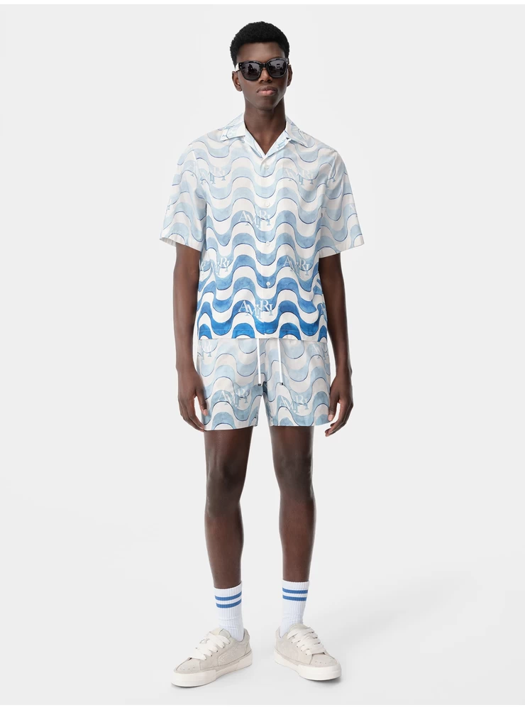 Amiri AMIRI STAGGERED WAVE SHIRT - Cerulean