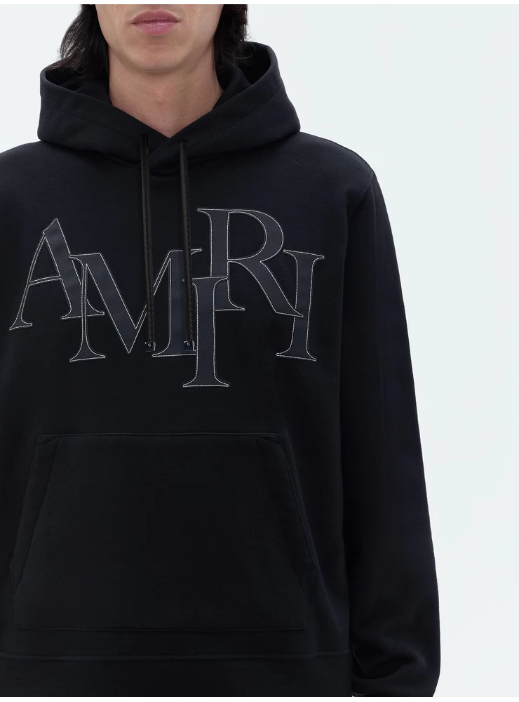 Amiri AMIRI STAGGERED LOGO HOODIE - Black