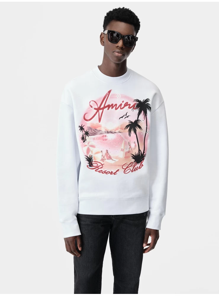 Amiri AMIRI PARADISE AIRBRUSH CREW - White