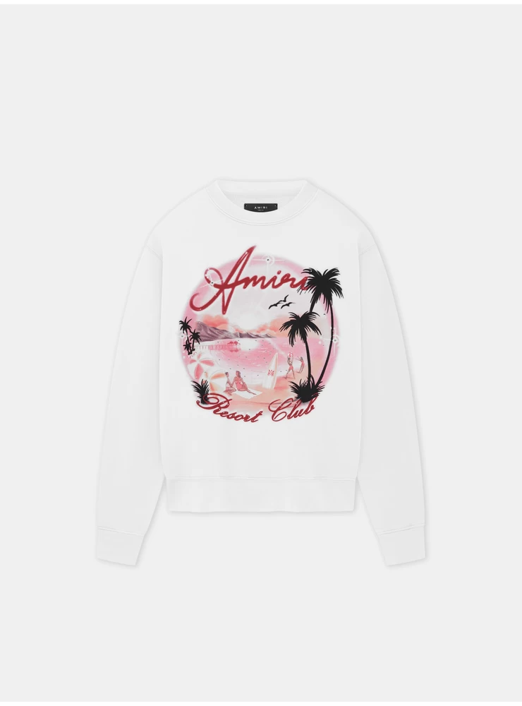 Amiri AMIRI PARADISE AIRBRUSH CREW - White