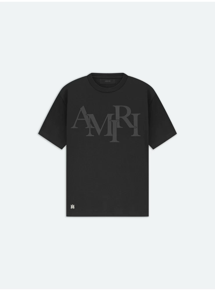 Amiri AMIRI STAGGERED LOGO TEE - Black