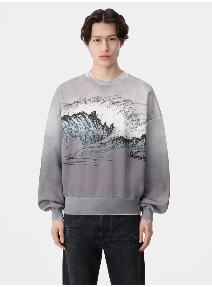 Amiri Vintage Wave Oversized Crew - černá