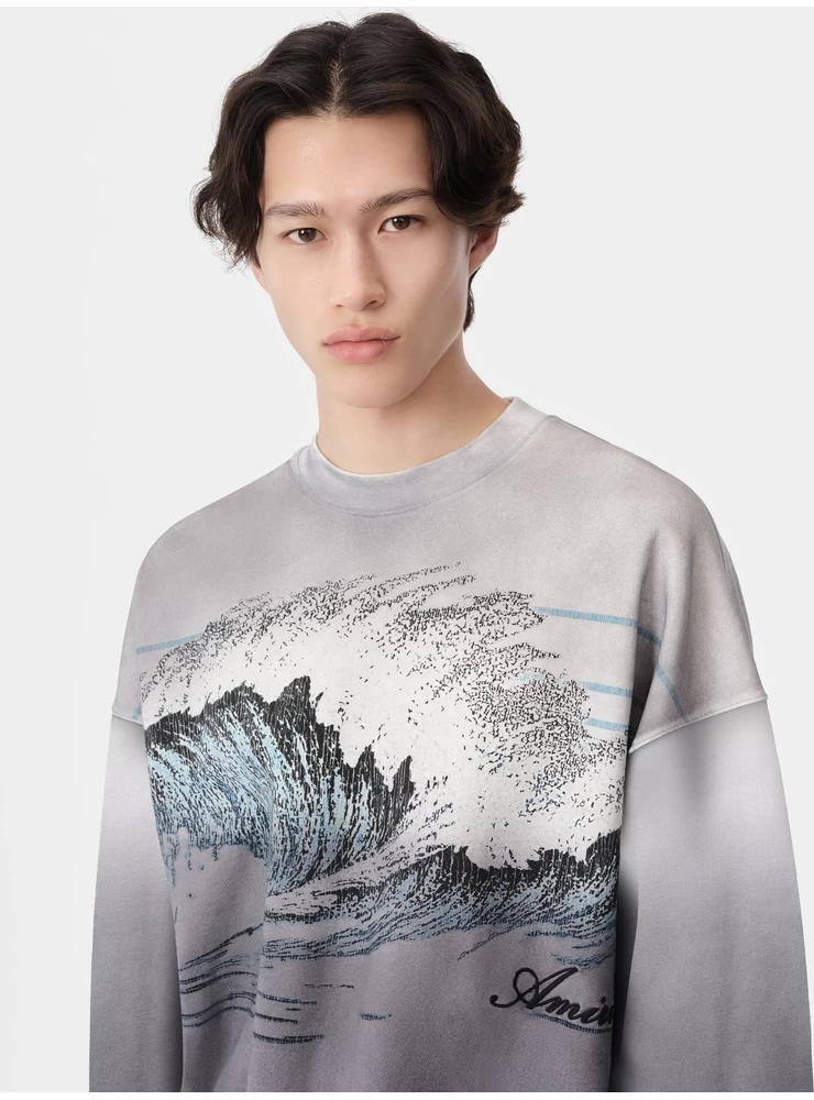 Amiri Vintage Wave Oversized Crew - černá