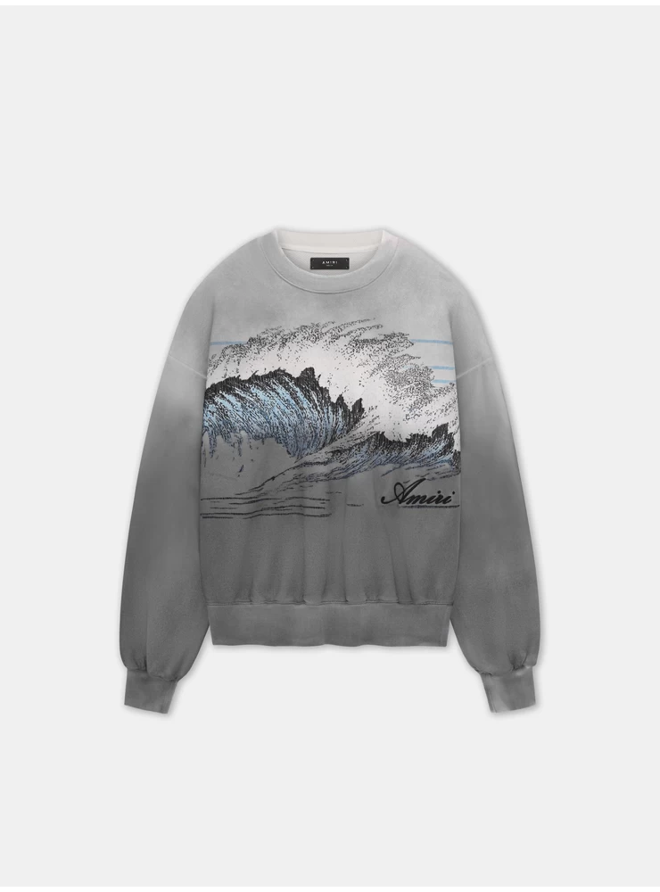 Amiri Vintage Wave Oversized Crew - černá