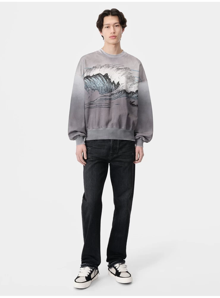 Amiri VINTAGE WAVE OVERSIZED CREW - Black