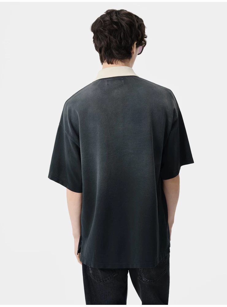 Amiri AMIRI VINTAGE OVERSIZED POLO - Black