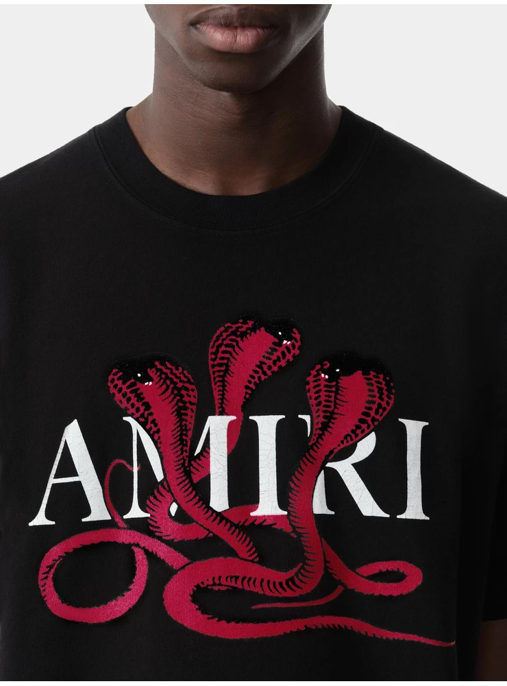 Amiri Glitter Poison Logotyp Skater T-shirt - Svart Röd