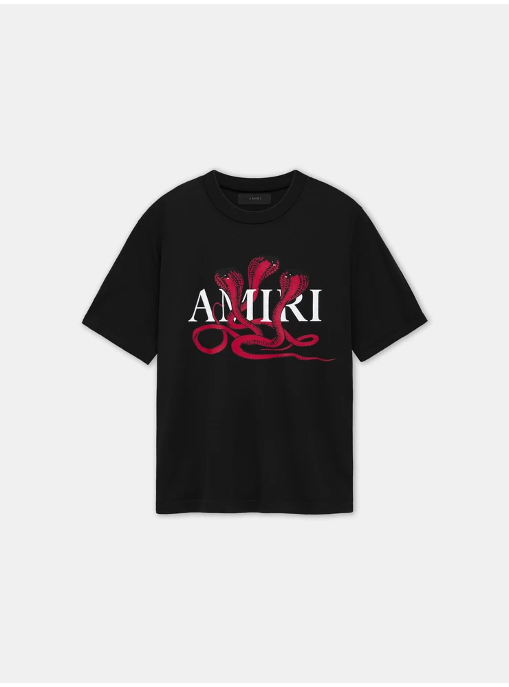 Amiri Glitter Poison Logotyp Skater T-shirt - Svart Röd
