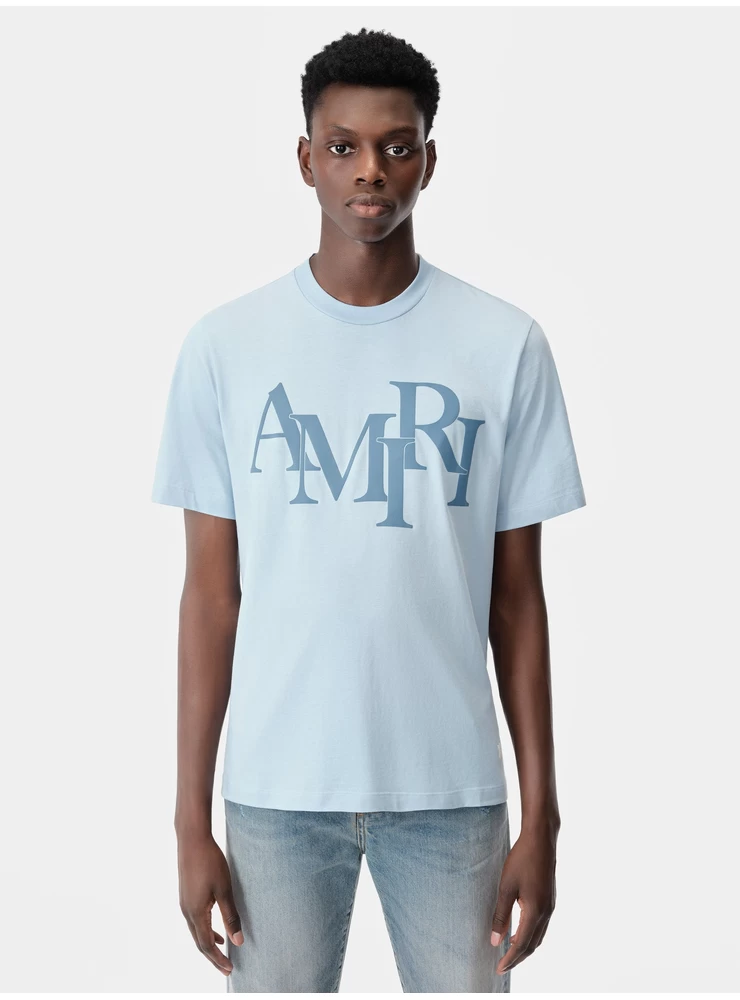 Amiri AMIRI STAGGERED TEE - Cerulean