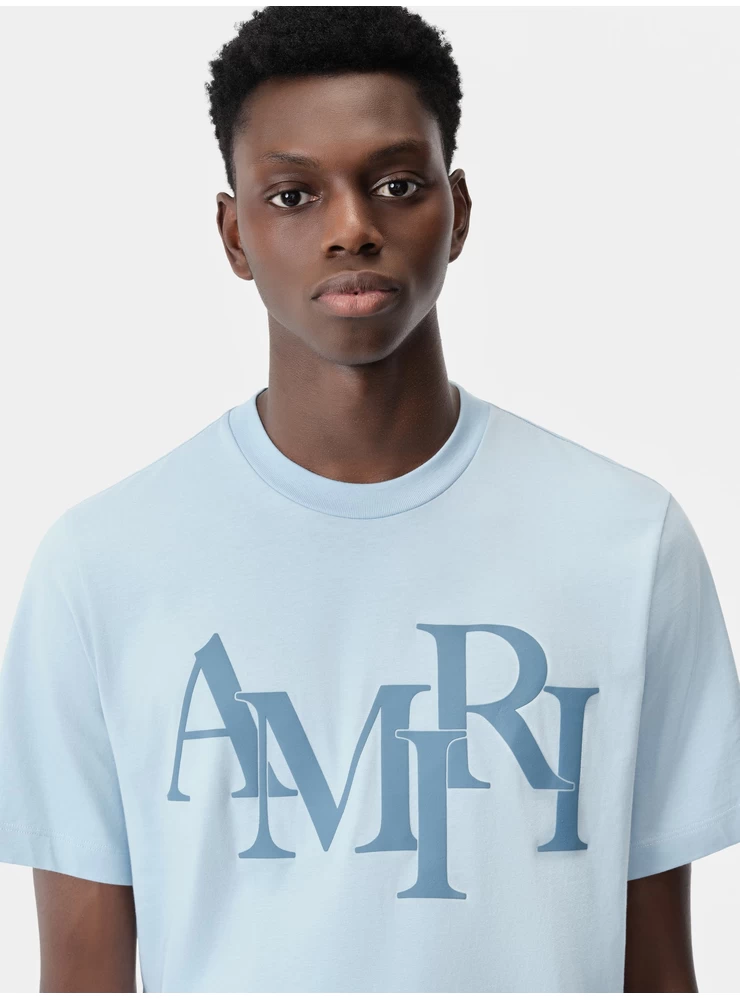 Amiri AMIRI STAGGERED TEE - Cerulean